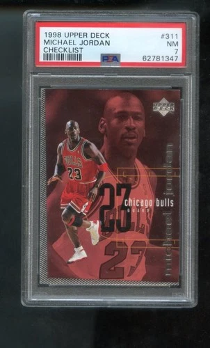 1998-99 Upper Deck 311 Michael Jordan Checklist PSA 7 Graded Basketball Card NBA