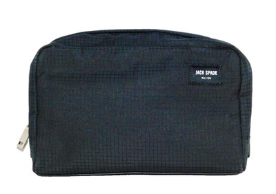 JACK SPADE Men's Solid Ripstop Slim Toiletry Kit Black JS-NYRU2471