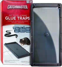 Catchmaster Rat, Snake and Mouse Traps 10Pk, Large Bulk Glue Rat Traps for Home,