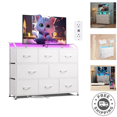 green emerald velvet dress Halo Bedroom 6-Drawer Dresser with LED Light, 58"W x 35"H, Glam - W