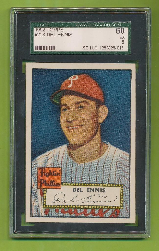 1952 Topps - Del Ennis (#223)  Philadelphia Phillies   SGC 5