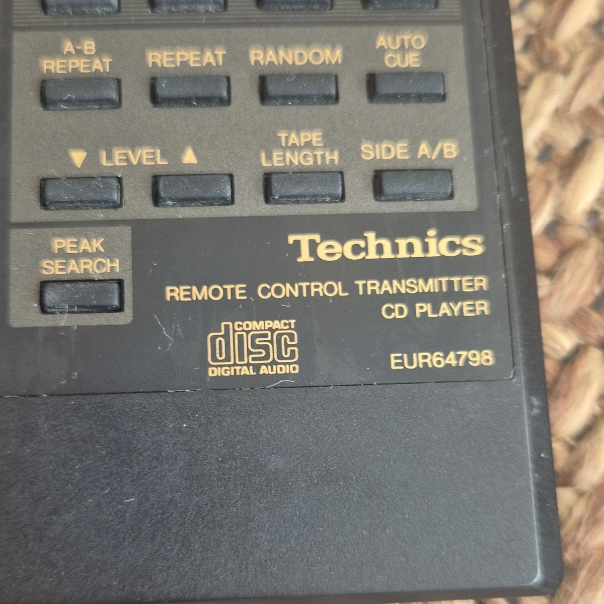 Mando a distancia inalámbrico Technics EUR64798 para reproductor de CD Technics negro