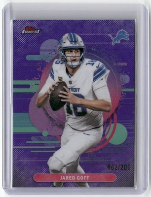 2025 Topps Finest- Jared Goff Uncommon Purple Refractor /200 #131 Lions