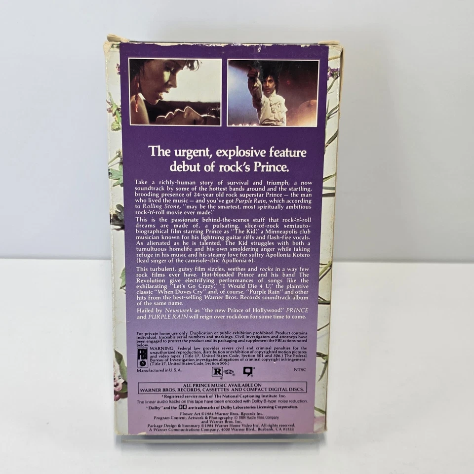 Purple Rain (VHS, 1984) Prince - First Print No Barcode Foto 2 de 4