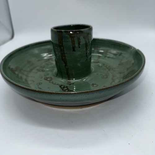 Vintage Pottery Green/Brown Chicken Cooker Roaster Ceramic Bowl - Picture 9 of 17