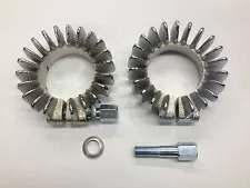 TRIUMPH EXHAUST FINNED CLAMPS 500 1 5/8 MODELS UNIT-HARDWARE INCLUDED!