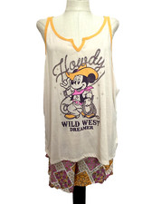 DISNEY MICKEY MOUSE SHORTY SET Tapioca Tank  Shorts Sz L 