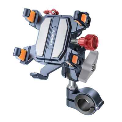 Motorcycle Bicycle Handlebar Rod Clamp Holder Adjustable Aluminum Phone Clip