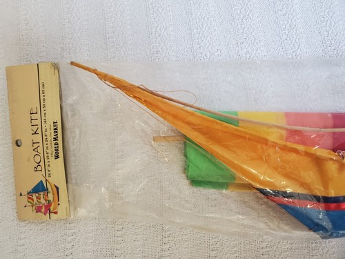 Rainbow Boat Kite World Market Cost Plus 24 x 19 x 24 inch New Old Stock Wood - Picture 12 of 12