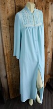 Vintage Vanity Fair Pale Blue Long Nightgown Robe Size Medium