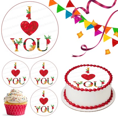 Liebe Herz Valentinstag Tortenaufleger Party Deko essbar Geburtstag Feier Cupcake