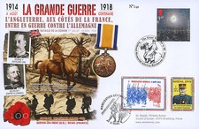 Maxi FDC ROYAUME-UNI - FRANCE "100 ans Grande Guerre - JOFFRE" (Reims) 2014