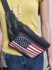 women shoulder bag, small size with American flag