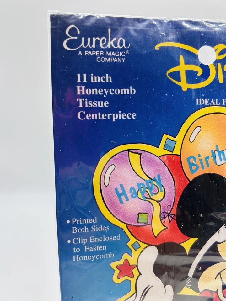 Decoração de feliz aniversário vintage Eureka Mickey Mouse festa favo de mel Disney EUA - Imagem 2 de 4