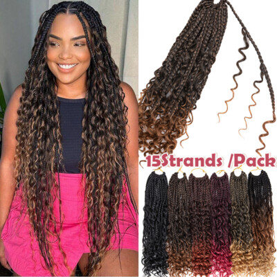 Boho Crochet Braids As Human Hair Curls Pre-looped Goddess Braid Wavy Extension