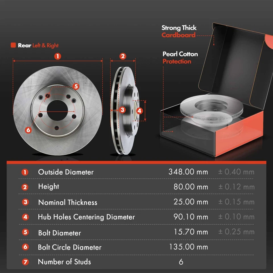 Rotor de freno de disco delantero y trasero y pastilla de freno de cerámica para Mercedes-Benz C230 C240 Foto 3 de 4