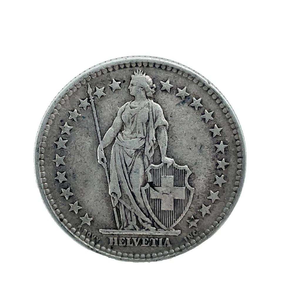 1932B Switzerland 2 Francs XF-Extremely Fine 0.835 Silver Coin- Key Date KM #21 - Image 3 of 4