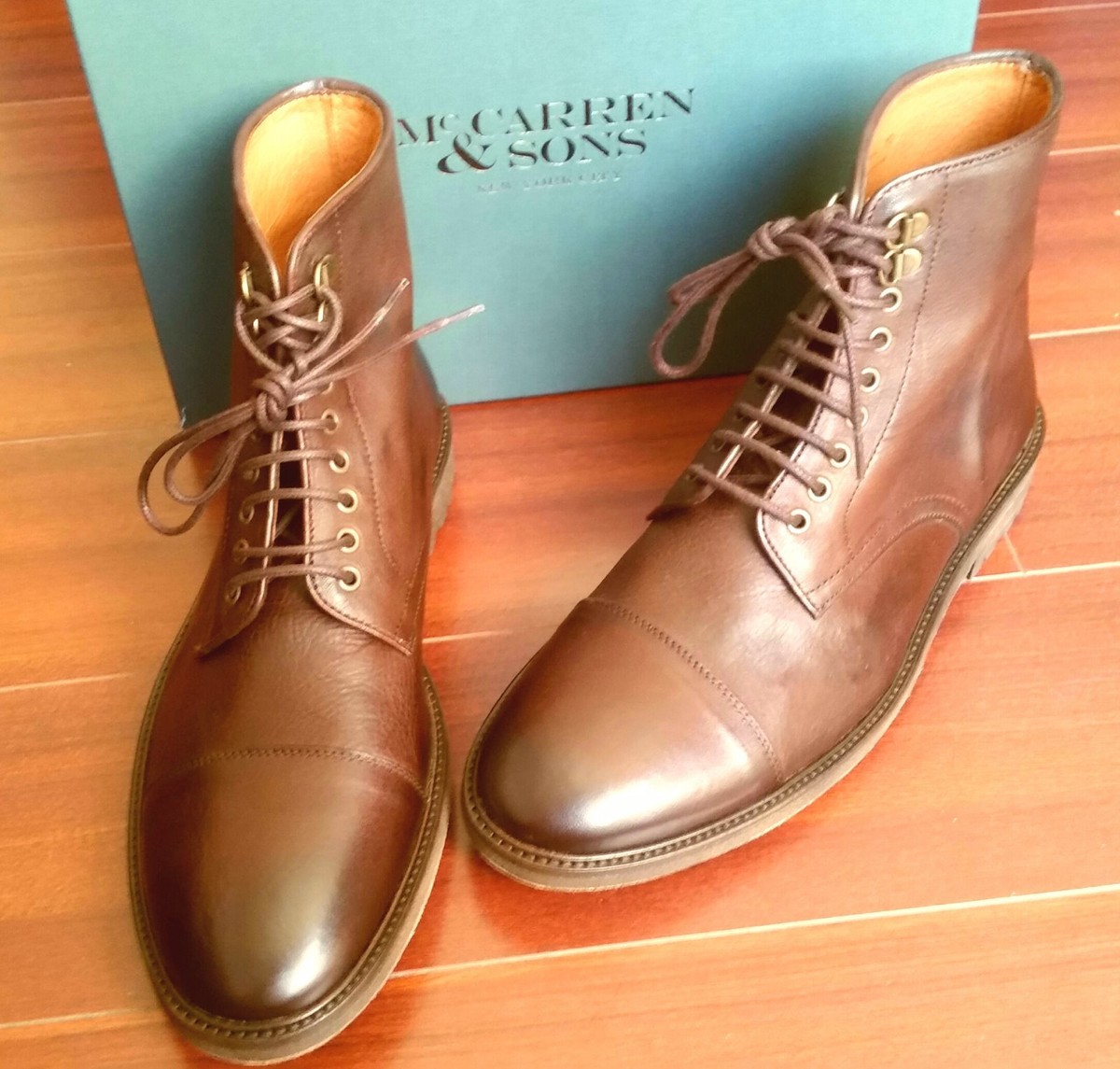 McCarren & Sons Men\'s Brown and Navy Leather Boots Men main image 4