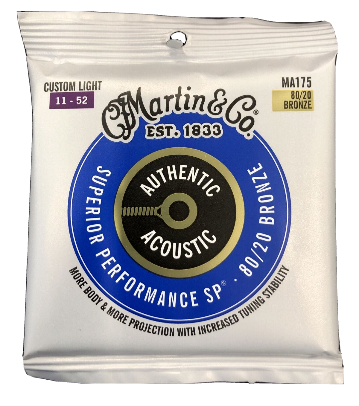 Martin & Co - Cordes de guitare acoustique - MA175 Authentic 80/20 Bronze - Tirant 11-52 - Image 2