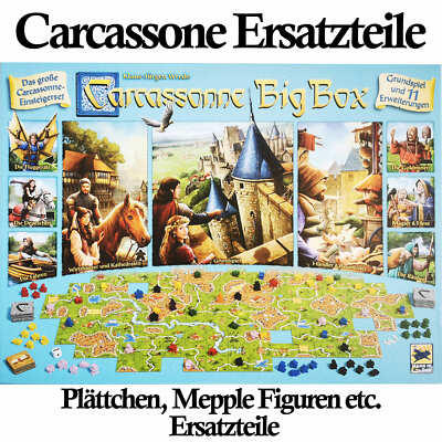 Carcassonne Ersatzteile - Figuren, Plättchen, Zählleiste etc. ''neues Desin''