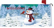 Winter Christmas Tree Snowman Cardinal Chickadee Magnetic Mailbox Cover