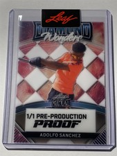 ALDOLFO SANCHEZ reds 2024 Leaf Metal Diamond Wonders Clear RED PROOF 1/1 (B2)