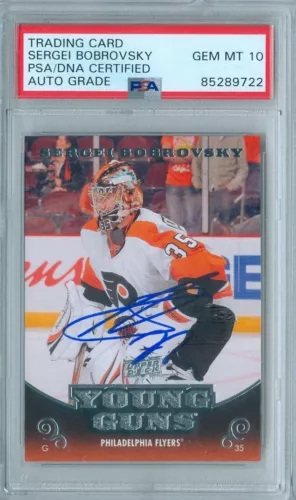Sergei Bobrovsky 2010 Upper Deck RC Rookie Autograph PSA DNA Gem Mint 10 Auto