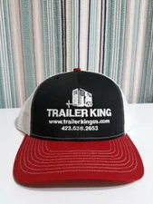TRAILER KING Hat Cap Bluff City TN Cargo Utility Mesh Snapback Trucker Black Red
