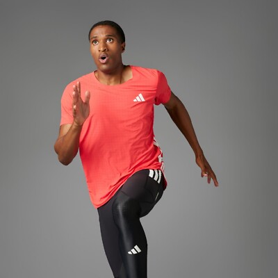 adidas Adizero Mens Pro Running T-Shirt Red Breathable Climacool