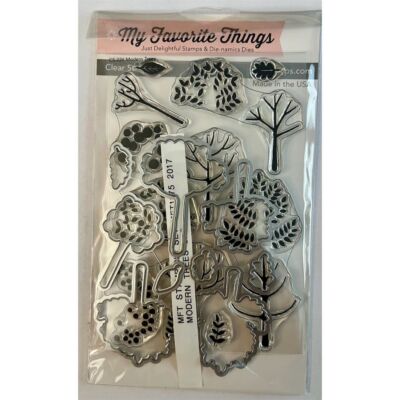 My Favorite Things Nature Theme Cling Stamps & Die Set - Modern Trees 9PC
