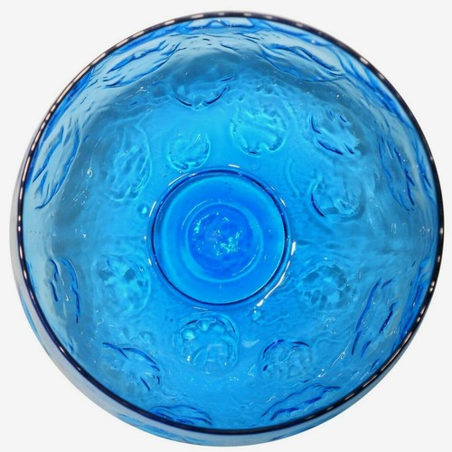 MID-20TH C VINT SEMI-TRANSPARENT, THIN WALLED, EMBOSSED BLUE GLASS VASE, FINLAND - Picture 9 of 12