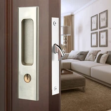 Invisible Barn Door Locks with 3 Keys Handle for Sliding Door Furniture Hardware