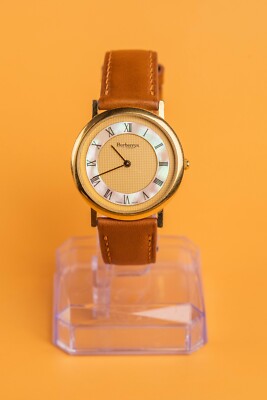 BURBERRYS 6000G Swiss Made Gold Plated Mother of Pearl Dial 34mm Mens  Watch