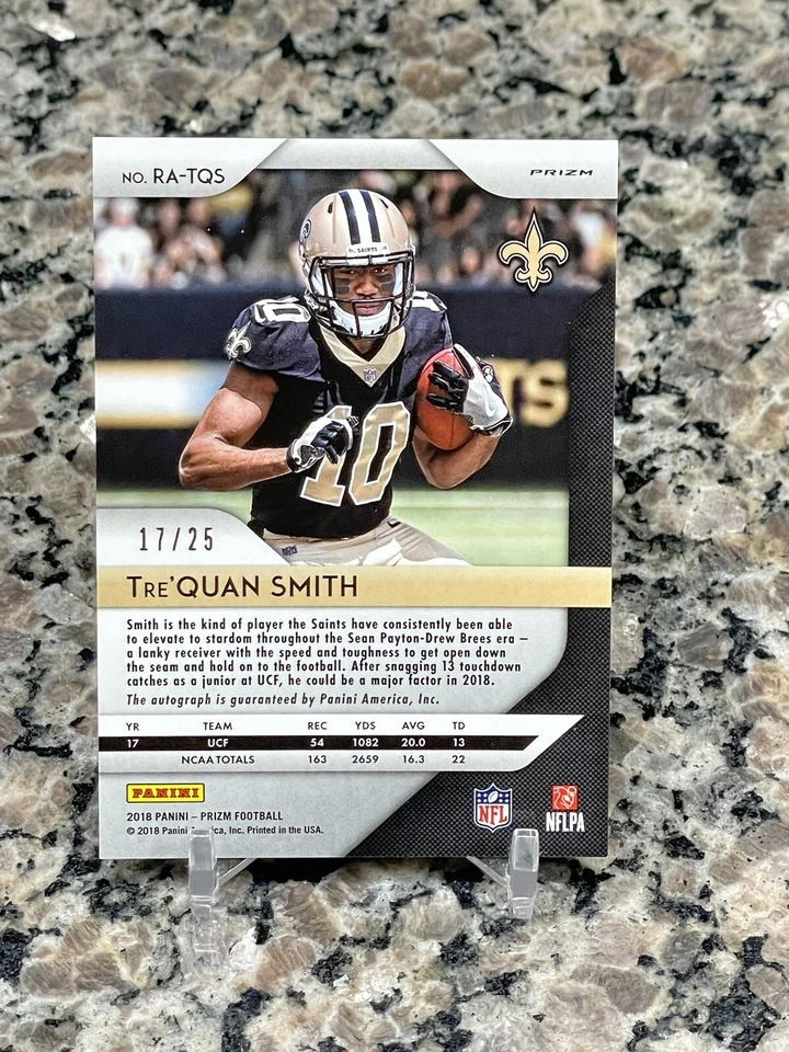 2018 TRE’QUAN SMITH PANINI PRIZM CAMO AUTO 17/25 SAINTS SSP - Image 2 of 2