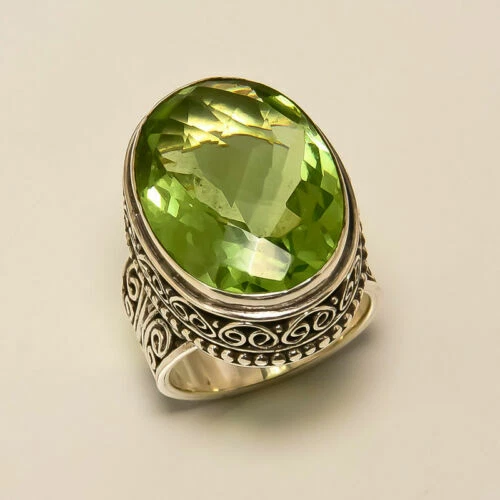 Anelli di lusso in argento sterling pietra principale peridoto