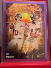 2024 Panini Phoenix Treasured Tandems purple Eli Manning/Plaxico Burress