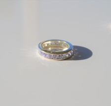 New Purple Sterling Silver Cubic Zirconia Size 6 Ring CZ Channel Set .925 4mm