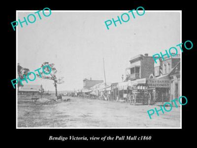 OLD 8x6 HISTORIC PHOTO OF BENDIGO VICTORIA VIEW OF THE PALL MALL c1860