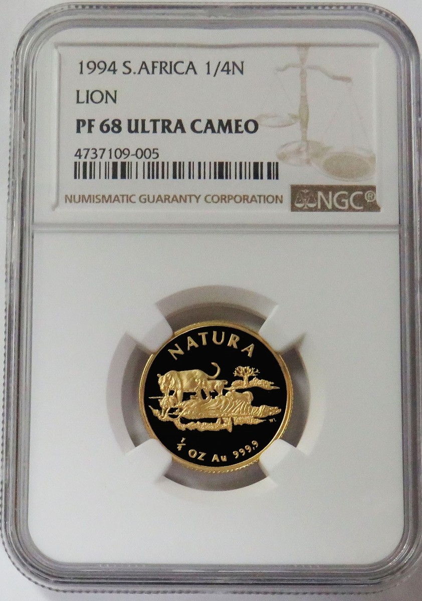 1994 GOLD SOUTH AFRICA 1/4oz LION NATURA NGC PF 68 UC | eBay