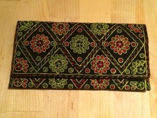 New Floral Pattern Embroidered Fabric Womens Wallet - Ethnic Indian Style