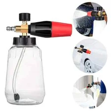 1/4" Snow Foam Pressure Washer Gun Car Wash Soap Lance Cannon Spray Jet Bottle