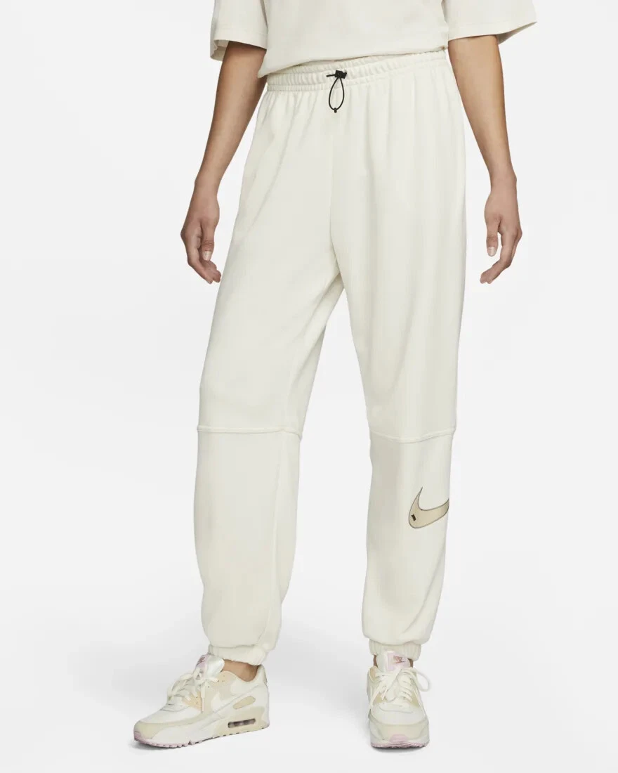 NWT$65 Nike Sportswear Women's Swoosh High-Rise Joggers Oversized Fit Cream