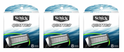 Schick Quattro Razor for Men Refill Cartridges, 24 Cartridges (Unboxed ...