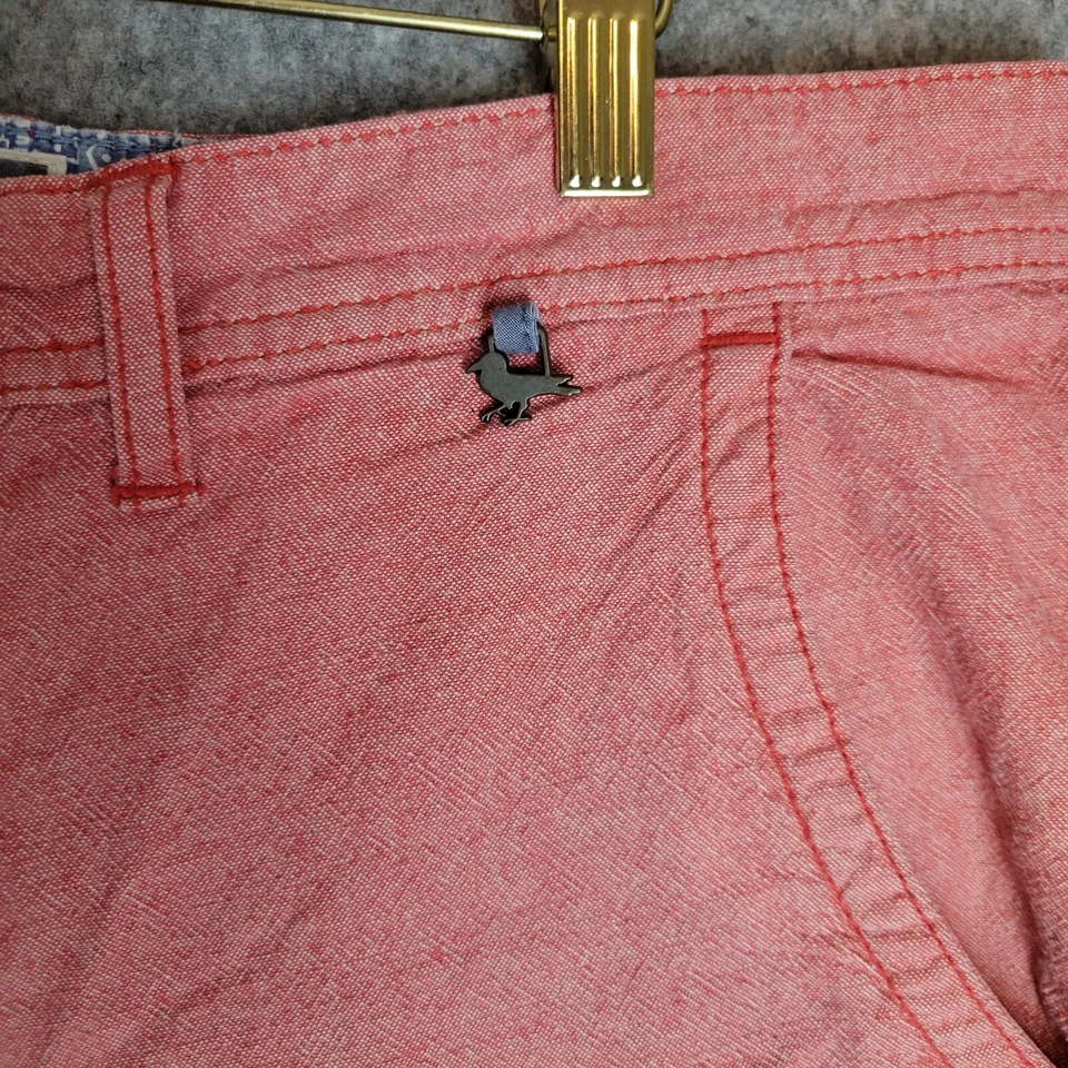 Pantalones Cortos Modernos Parque de Atracciones Brooks Desteñidos Rojo Cambray Para Hombres Cuervo Preppy Foto 3 de 4