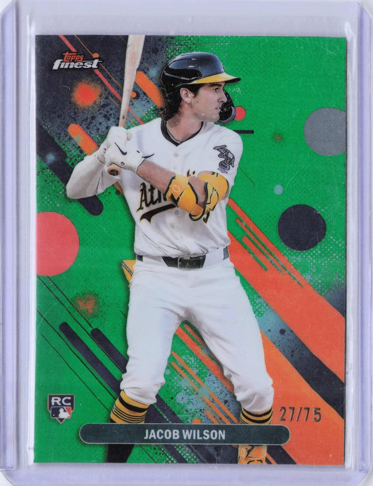 2025 Finest - Green #61 - Jacob Wilson SN 27/75 - Athletics - Rookie
