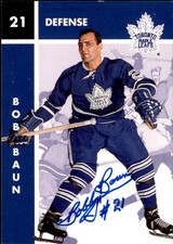 Bob Bobby Baun Signed Auto 1995-96 Parkhurst Reprint card Toronto Maple Leafs