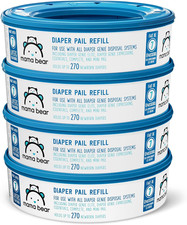 Amazon Brand - Diaper Pail Refills for Diaper Genie Pails, Unscented, 1080 Coun