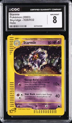 2003 POKEMON SKYRIDGE HOLO #H28 STARMIE CGC 8