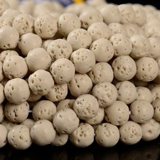 Ivory White Lava Gemstone Round 4MM 6MM 8MM 10MM Loose Beads (D637)