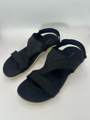 Merrell District 3 Strap Web Sandals Womens 9 Black Slingback Adjustable. 